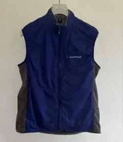 モンベル 機能性 ナイロン ベスト 青 M