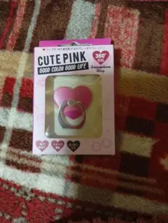 スマホリング ハート型 ピンク 360度回転