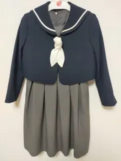 ネイビー・グレー セーラー襟フォーマルドレス130