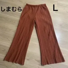 オレンジ ワイドパンツ