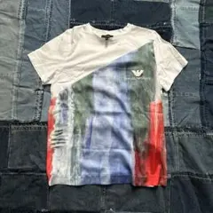 EMPORIO ARMANIロゴマークプリント異素材切り替えカットソーTシャツ