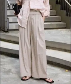 ジャーナルスタンダード　ウォッシャブルコットンリネンVIS ワイドパンツ