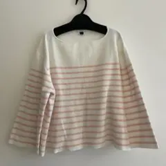 オブレクト　高山都　ボーダーカットソー　ピンク✖️白