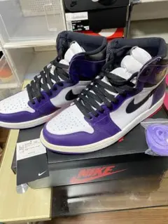 Nike Air Jordan 1 紫/白/黒 シューズ(男性用)