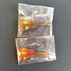 ハードロックカフェ 東京・名古屋 ギター ピンバッジ 2個