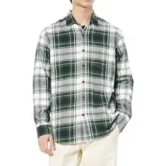 Amazon Essentials フランネルシャツ 長袖 メンズ グリーン