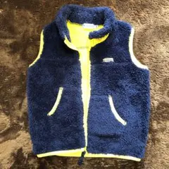 ミキハウス　ホットビスケット　フリースベスト　紺×イエロー