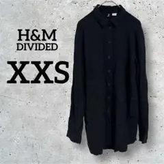 H&M【XXS】長袖シャツ　ブラック　黒　無地　ベーシック　小さいサイズ　長袖