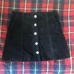 FOREVER21 黒 コーデュロイ 台形スカート デニムスカート 25 サイズ