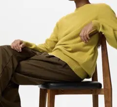 【UNIQLO】ラムクルーネックセーター　イエロー