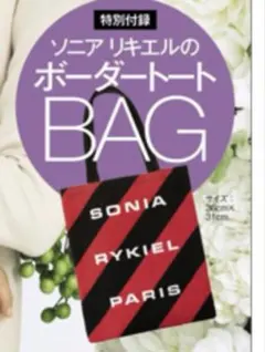 【新品未開封】SONIA RYKIEL ストライプトートバッグ　25ans付録赤のサムネイル
