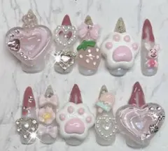 量産型ガーリー系肉球推し天使界隈平成女児姫ゴテゴテロング垂れピンクネイルチップ