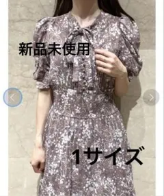 新品未使用SNIDEL Sustainableボウタイプリントワンピース　1