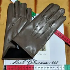 今季 メローラ スエード緑色 カシミア黒 グローブ 革手袋 MEROLA