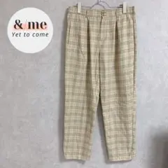 ehka sopo エヘカソポ　テーパードパンツ　総柄　チェック柄　タック　F
