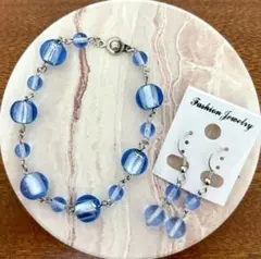 ブレスレット・ピアスセット ハンドメイド⑪