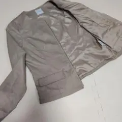 新品☆OPAQUE.CLIPノーカラージャケット ベージュ サイズ40/7