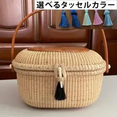 ナンタケットバスケット 楕円　和服　ピクニックバスケット　タッセル　カゴバック ナンタケットバスケット 楕円 和服 ピクニックバスケット タッセル