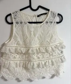 ZARA レース ノースリーブ トップス