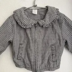 h&mチェック柄 フリル襟 アウター　68 70