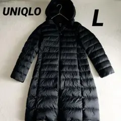 美品☆UNIQLO ウルトラライトダウン　フードあり ネイビー　L 手洗い可