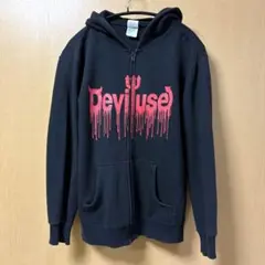 deviluse ジップパーカー 血文字 メルト ブラック Sサイズ