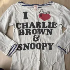 チャーリーブラウン スヌーピー 長袖カットソー M-LARGE