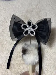 カスタムボールペン用　黒リボン　ファンシービーズ⭐︎