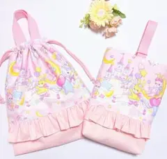 2点セットʚ♥ɞ上履き入れ（訳あり）　体操着袋　ハンドメイド　入園入学　夢うさぎ