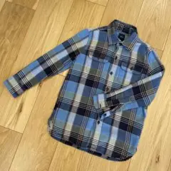 Gap kids ギャップキッズ　ブルー　チェック柄　ポケット付き　長袖シャツ