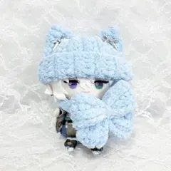 ぬい服　ニット帽　リボン　ハンドメイド　10cm　にじぱぺっと
