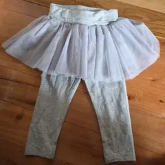 グレー チュール レギンス付きスカート 95cm以下