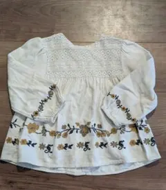 【値下げ中】ZARAキッズ　刺繍入り長袖ブラウス　チュニック　110