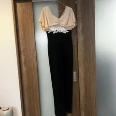 Tika フリル袖 Vネック ロングドレス