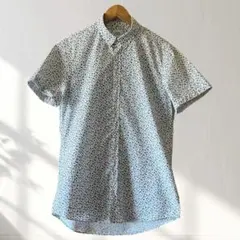 ZARA 花柄 半袖シャツ Lサイズ SLIM FIT コットン100% 総柄のサムネイル