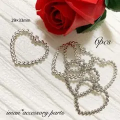 ＊P364＊ハートフレームチャームパーツ・シルバー