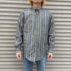 L.L.Bean☆80s☆ボタンダウンストライプシャツ☆長袖☆S☆コットン☆