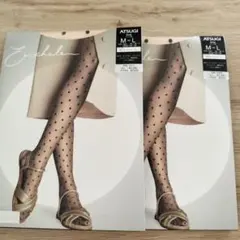 ATSUGI ドット柄 ストッキング M-L 2枚セット