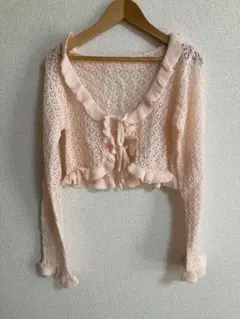 フリル付きレース編みカーディガン GRL