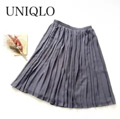 【ユニクロ】（M） プリーツスカート ウエスト ゴム 膝丈 裏生地 フリル