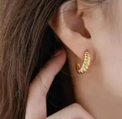 金アレ シルバーゴー フープピアス ☆上位人気☆ サージカルステンレス しましま