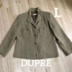 ⭐️即日発送‼️DUPRE カーキ系テーラードジャケット Lサイズミセス服
