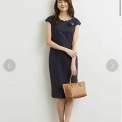 4005【グリーンレーベルリラクシング】ブッチャー　D ワンピース　３８　　紺色