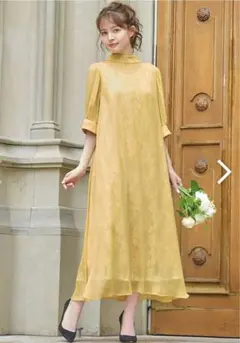 【2WAY】シフォンワンピース&レースワンピースのレイヤードロング丈ワンピース