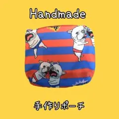 【一点もの】ハンドメイドポーチ（すもうフレブル青）