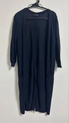 美品レア アーガ Agaネイビー ロングカーディガン 薄手ニット