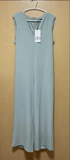 ZARA ミントグリーン ノースリーブオールインワンのサムネイル