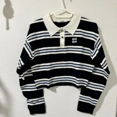 NICE CLAUP ロゴ入りポロ襟ニット ♩