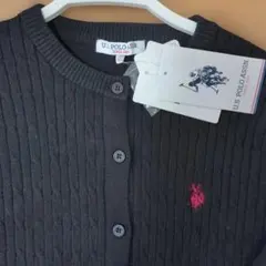 U.S. POLO ASSN. ケーブル ニット カーディガン　黒　L