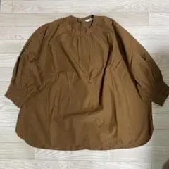☆UNIQLO ブラウン 五分袖ブラウス　L☆